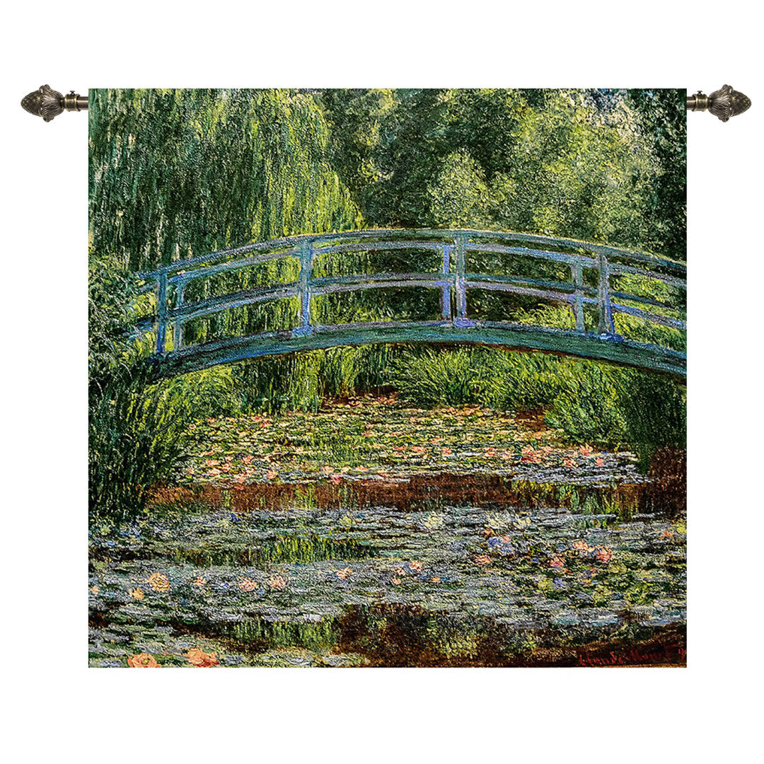 Cotton Monet-Japanese Bridge Wall Hanging Bungalow Rose Size: 55" H x 53" W