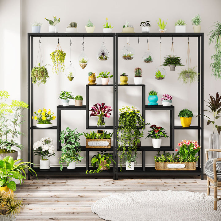 Mahala Rectangular Multi-Tiered Plant Stand Trent Austin Design® Color: Black