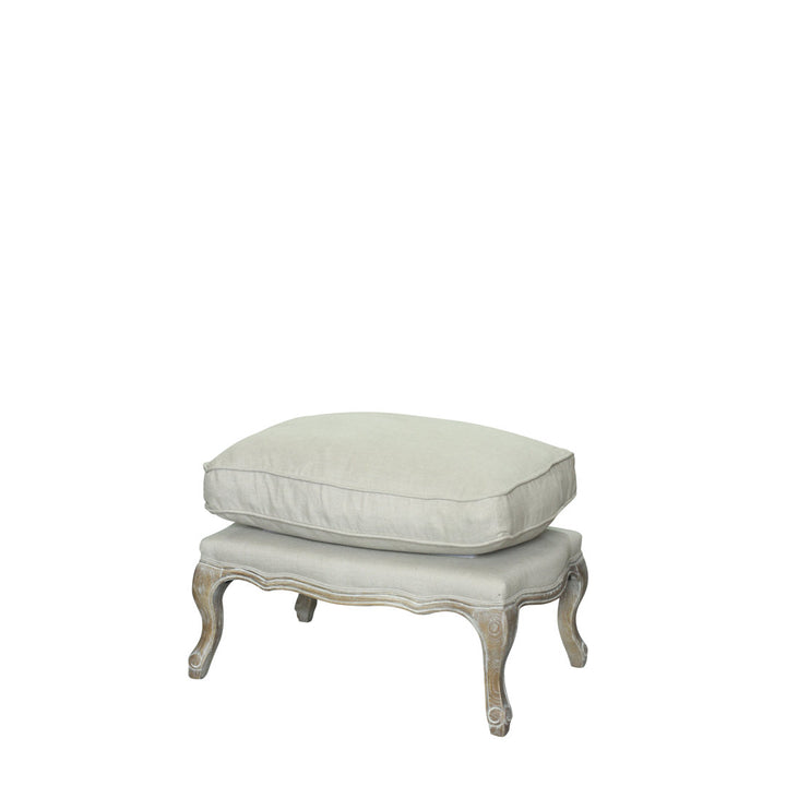 Nonna 30" Wide Velvet Rectangle Standard Ottoman Kelly Clarkson Home Fabric: White/Linen 100% Linen