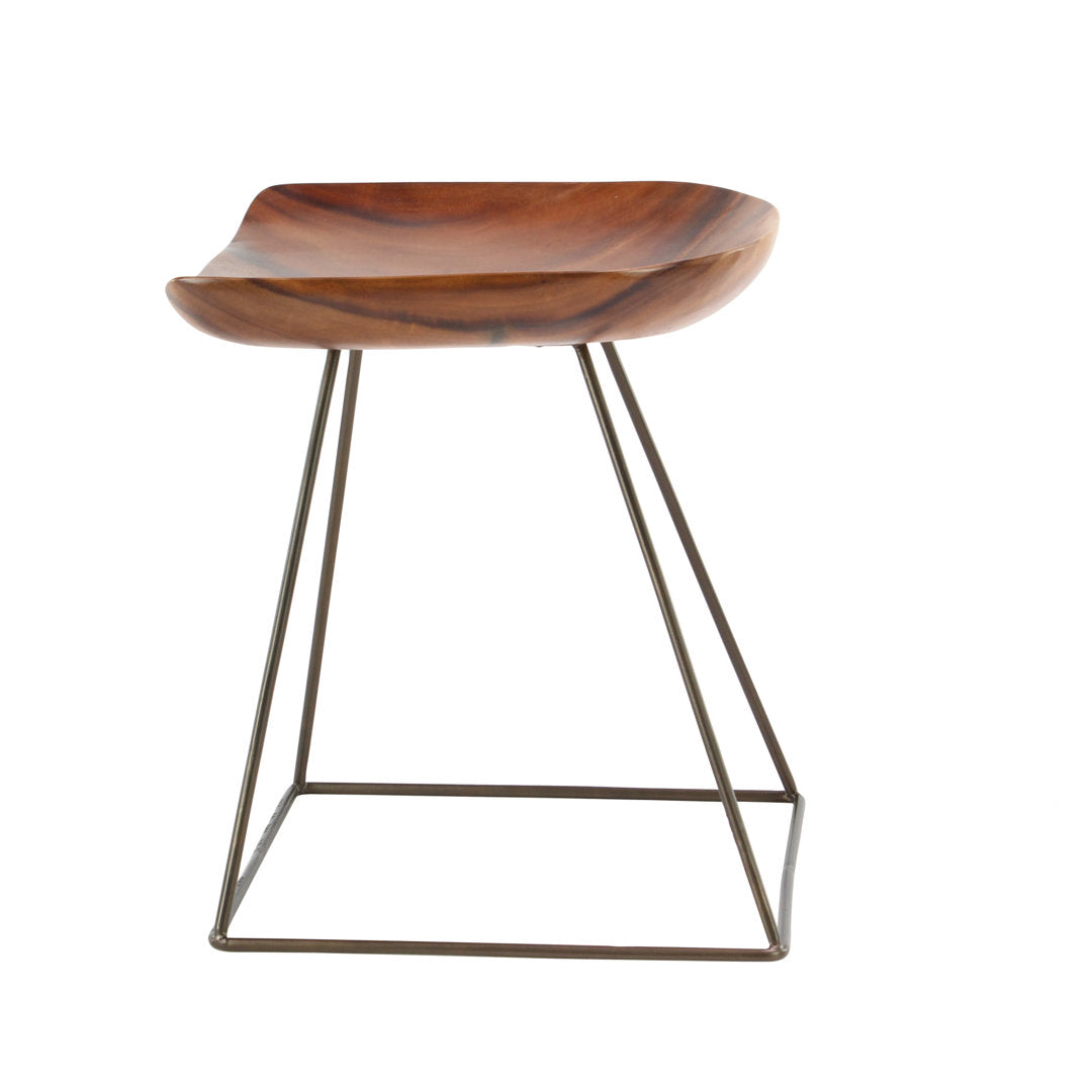 Monticello Rustic Square Seat Accent Stool Joss & Main