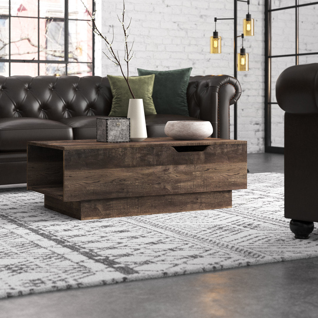 Kianna Lift Top Block Coffee Table with Storage Steelside™ Color: Reclaimed oak