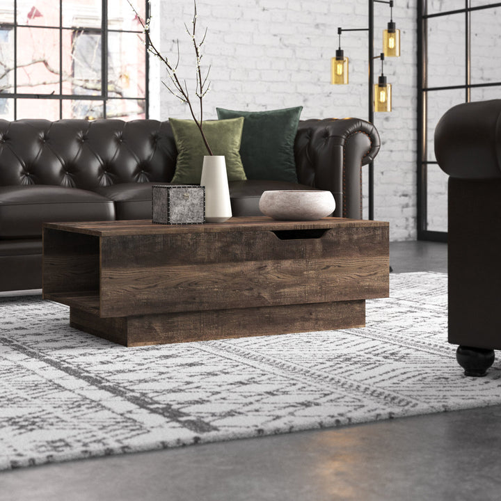Kianna Lift Top Block Coffee Table with Storage Steelside™ Color: Reclaimed oak