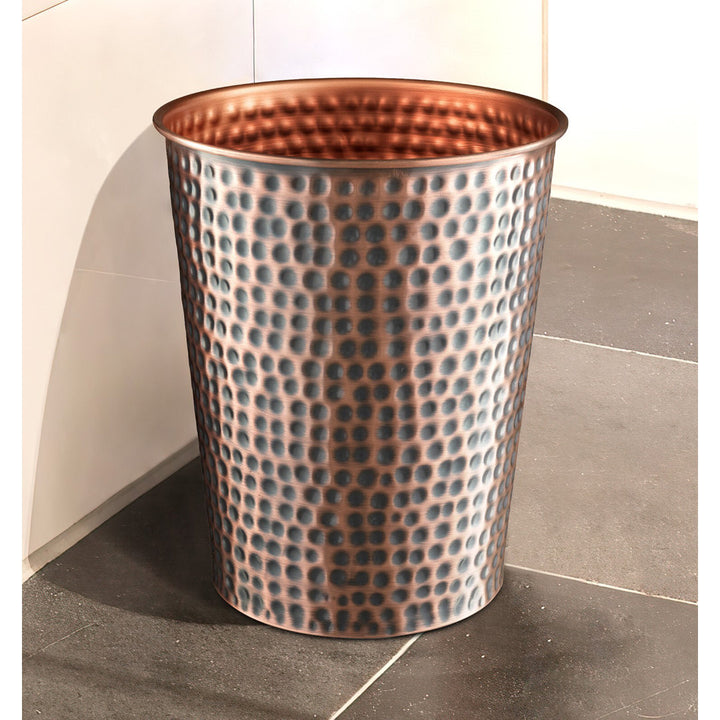 Hand Hammered Metal 1.7 Gallon Waste Basket Monarch Abode Color: Copper