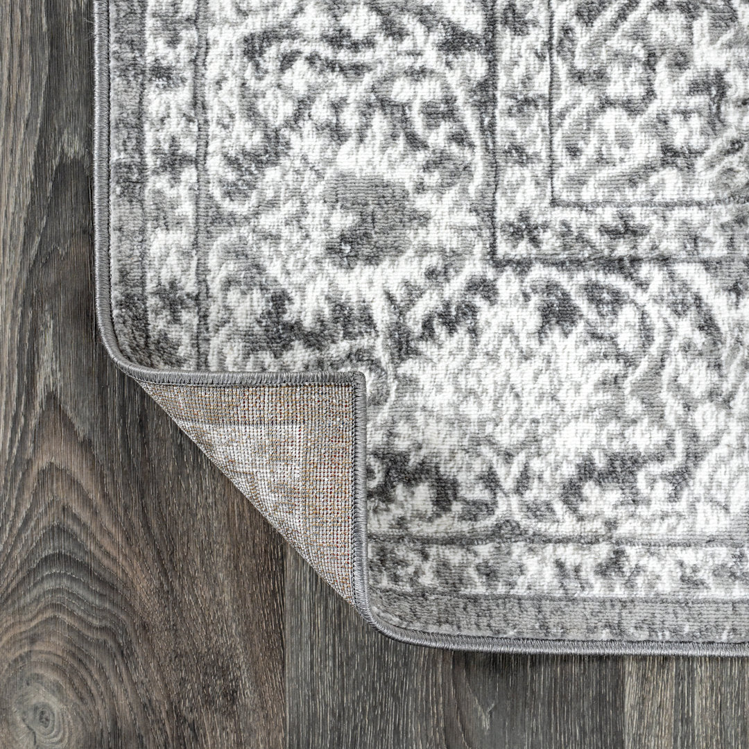 Blane Modern Vintage Medallion Light Gray Rug World Menagerie Rug Size: Rectangle 3' x 5'