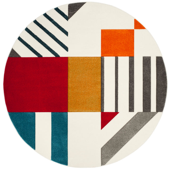 Garima Performance Geometric Rug Ivy Bronx Rug Size: Round 10'
