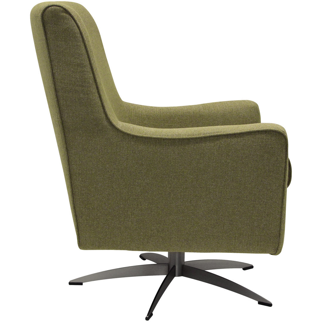Basilina 26.25" Wide Swivel Armchair Wade Logan® Fabric: Terrace Green Polyester Blend