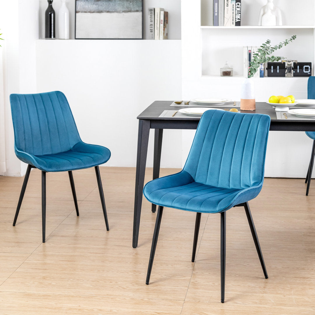 Birkland Dining Chair (Set of 6) Everly Quinn Upholstery Color: Blue