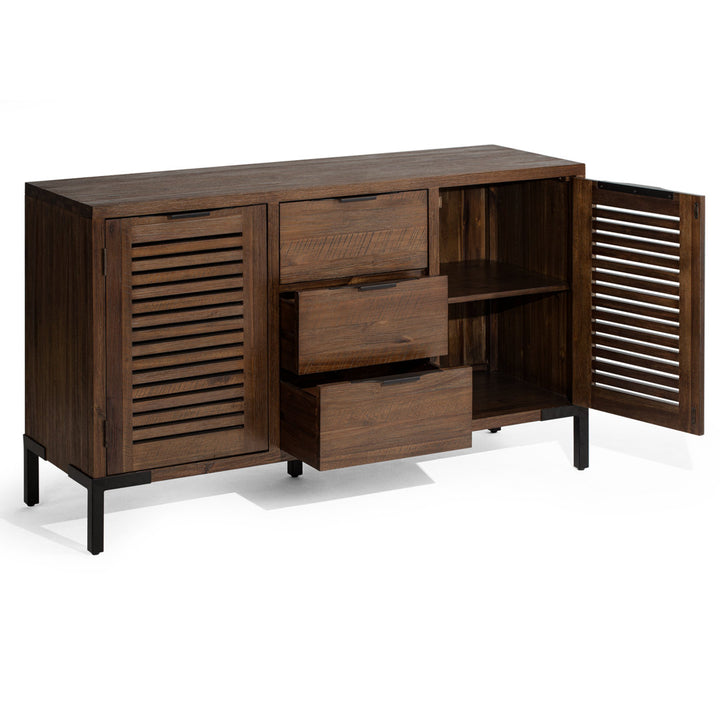 Miller 55'' Solid Wood Sideboard, Brown Sideboard Millwood Pines