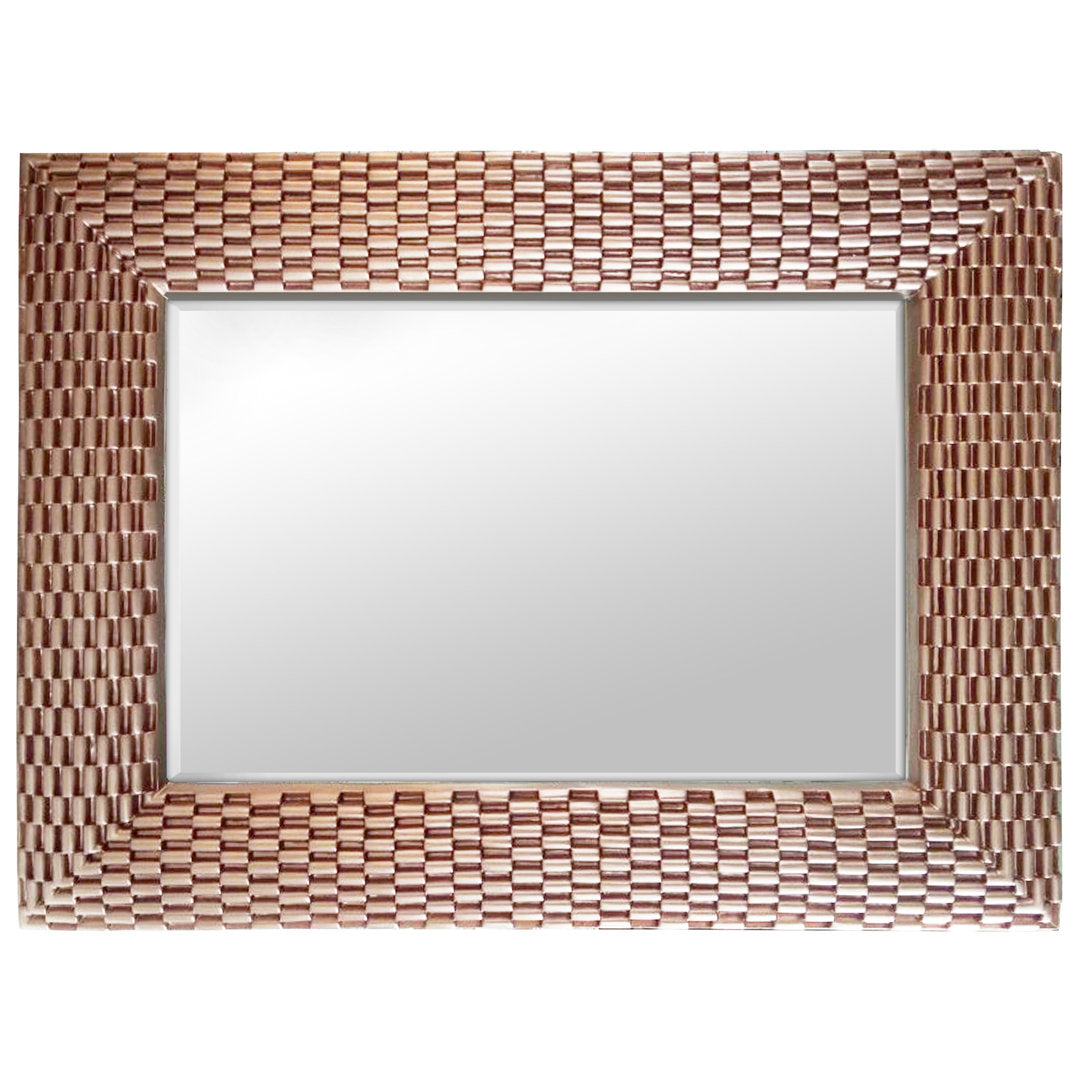 Toombs Rectangle Weave Wall Mirror Brayden Studio® Finish: Rose Gold