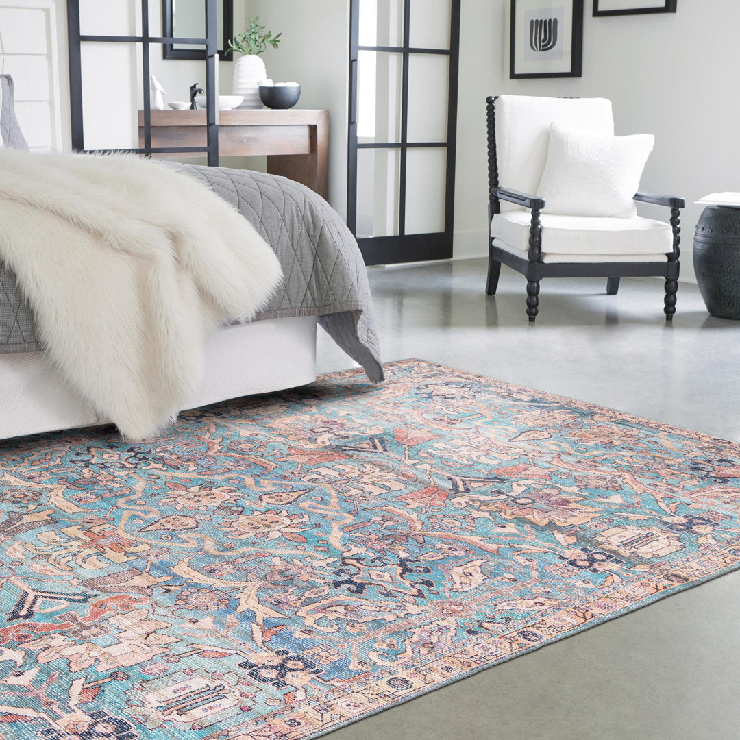 Enger Blue Area Rug Mistana™ Rug Size: Rectangle 3'11" x 6'