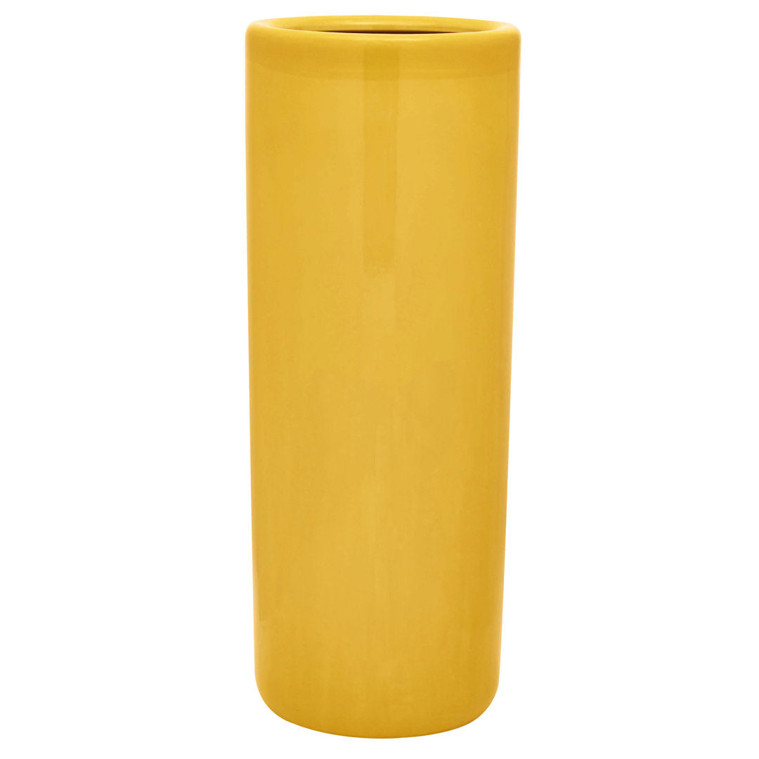 Astou Handmade Porcelain Floor Vase Wade Logan® Color: Yellow