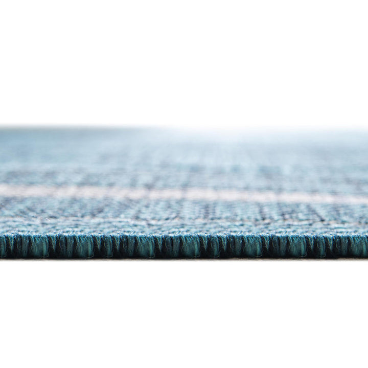 Sevil Teal/Beige/Gray Indoor / Outdoor Rug Breakwater Bay Rug Size: Round 4'