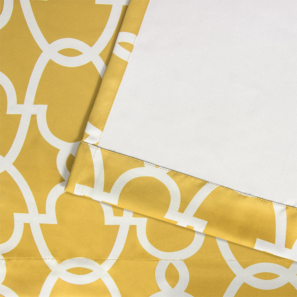 Andish Geometric Room Darkening Thermal Grommet Curtain Panels (Set of 2) Andover Mills™ Curtain Color: Yellow Size per Panel: 52" W x 108" L