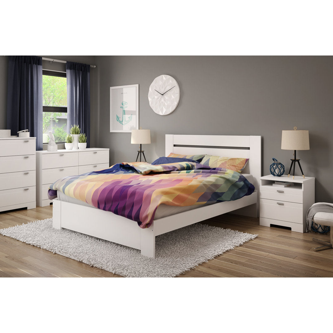 Reevo 2 Drawer Nightstand South Shore Color: White