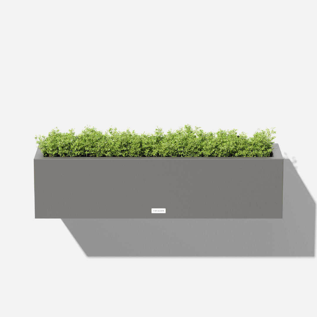 Block Series Railing Window Box Planter Veradek Color: Gray