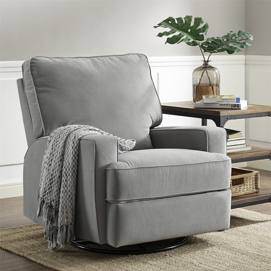 Abingdon Upholstered Swivel Reclining Glider Mack & Milo™ Upholstery Color: Gray Velvet