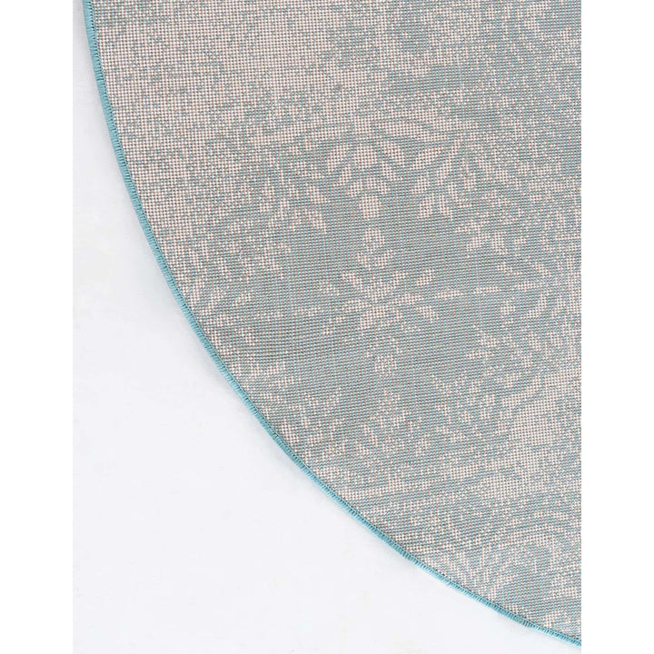 Coblitz Damask Turquoise Area Rug Dakota Fields Rug Size: Round 7'