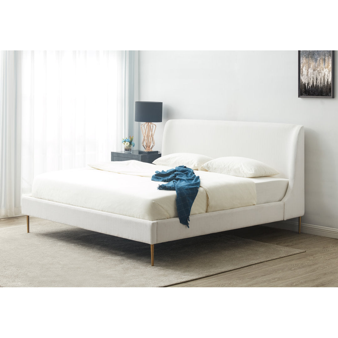 Venedy Upholstered Low Profile Platform Bed Joss & Main Color: White Size: King