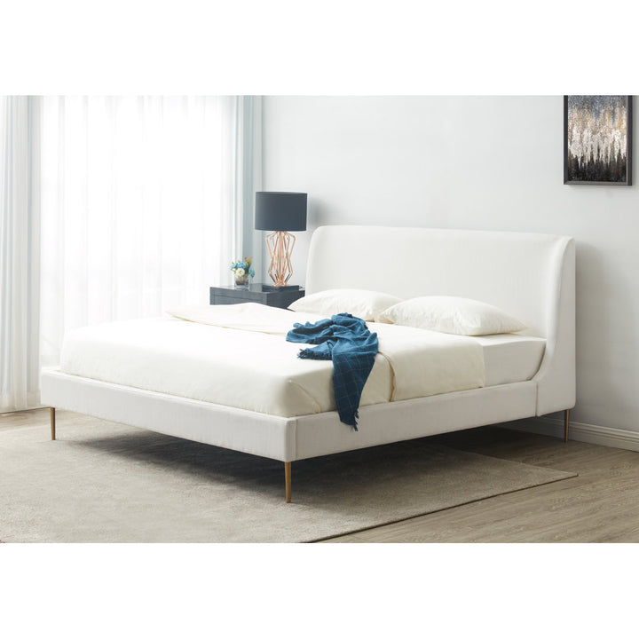 Venedy Upholstered Low Profile Platform Bed Joss & Main Color: White Size: King