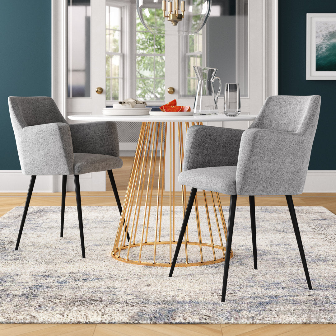 Cedeno Upholstered Dining Chair (Set of 2) Mercury Row® Upholstery Color: Gray