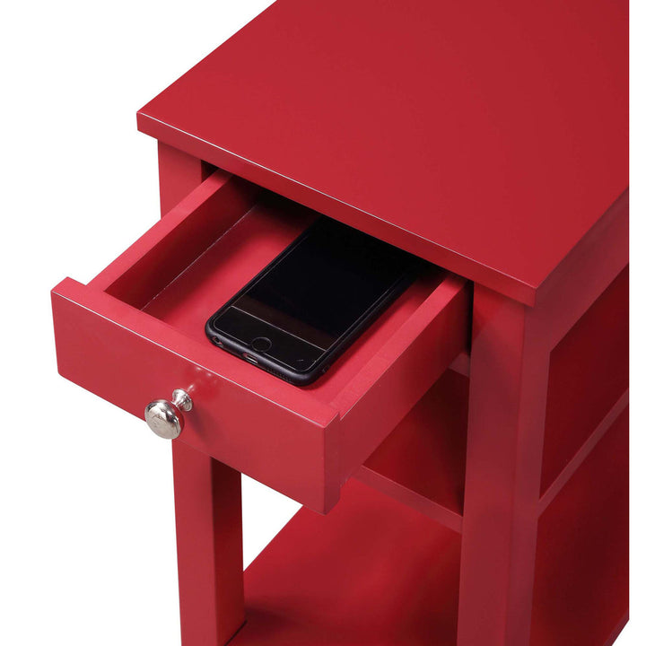 Carbin End Table with Drawer and Shelves Winston Porter Color: Cranberry Red