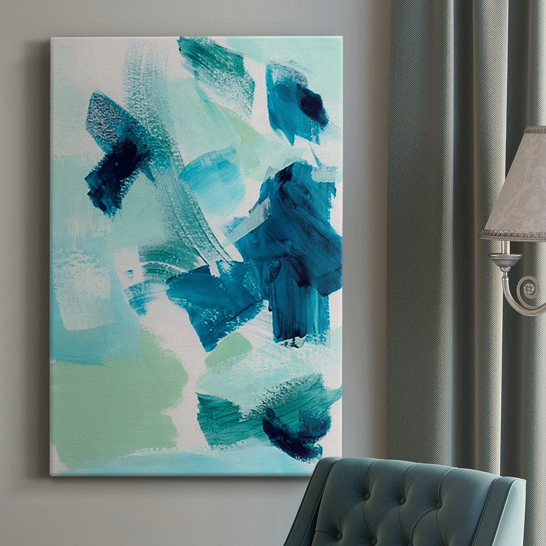 Teal Composition II - Wrapped Canvas Print Ivy Bronx Size: 27" H x 18" W x 1" D