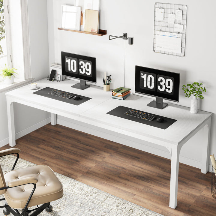 Alyzia 78.8'' W Rectangle Computer Desk 17 Stories Color (Top/Frame): White