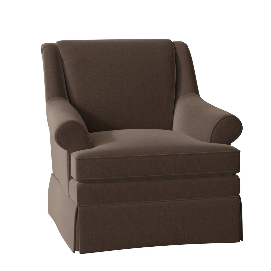 Amrin 35" Wide Armchair Lark Manor™ Arm Covers: No, Body Fabric: Peyton 8 Brown Performance Twill
