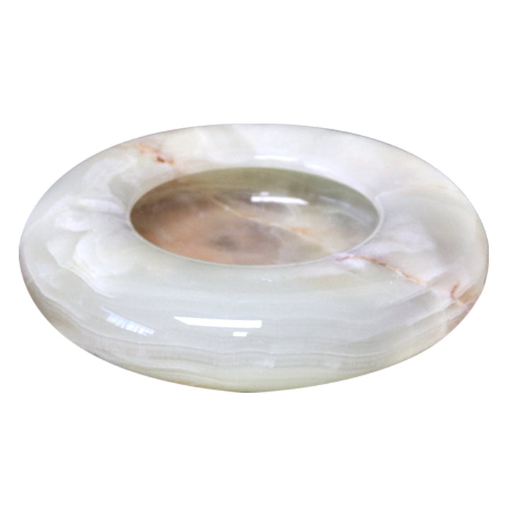 Timelessly Elegant 6-Inch Byrant Ashtray in Light Green and Off-White: A Touch of Sophistication for Your Living Space Wrought Studio™