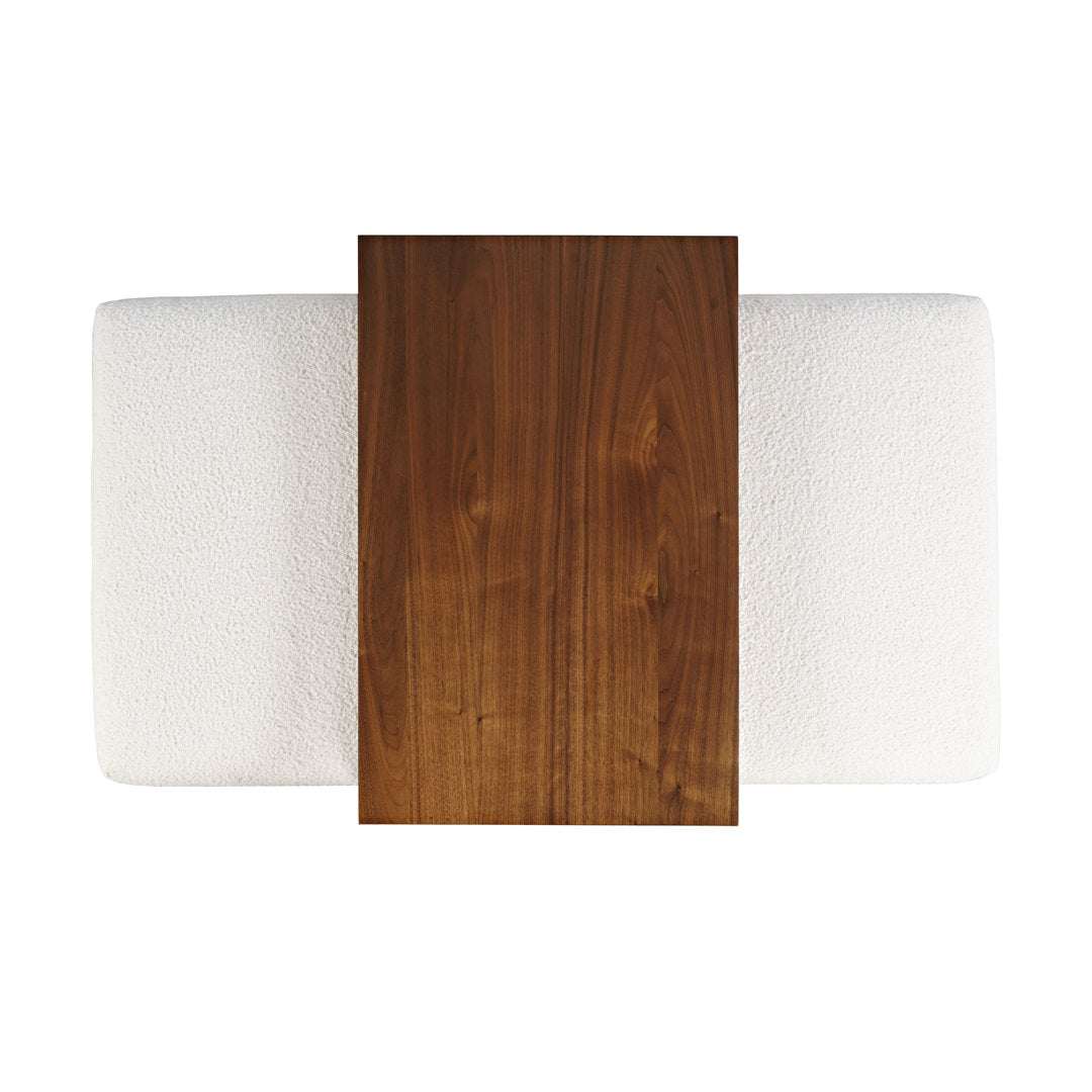 Babs 48" Luxury Ivory Boucle Upholstered Sliding Ottoman with Wheels and Table Top Latitude Run®