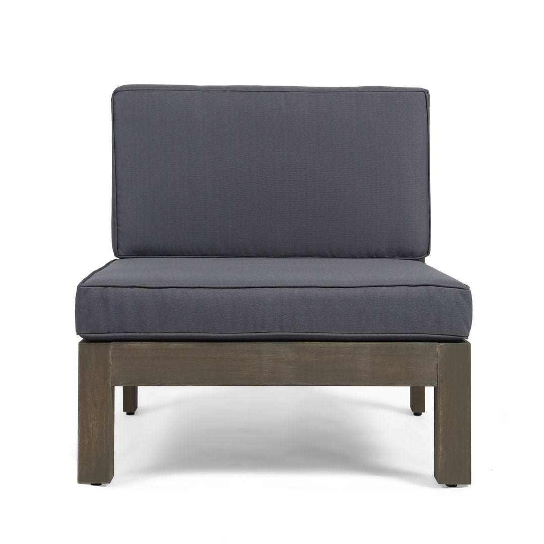 Patio Sofa with Cushions Highland Dunes Frame Color / Cushion Color: Gray Finish Frame / Dark Gray Cushion