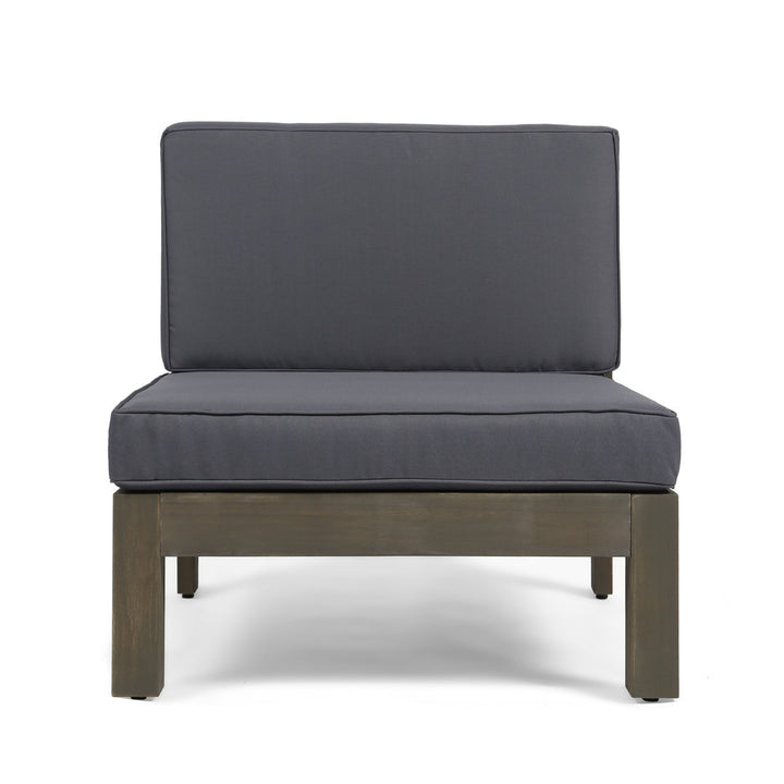 Patio Sofa with Cushions Highland Dunes Frame Color / Cushion Color: Gray Finish Frame / Dark Gray Cushion