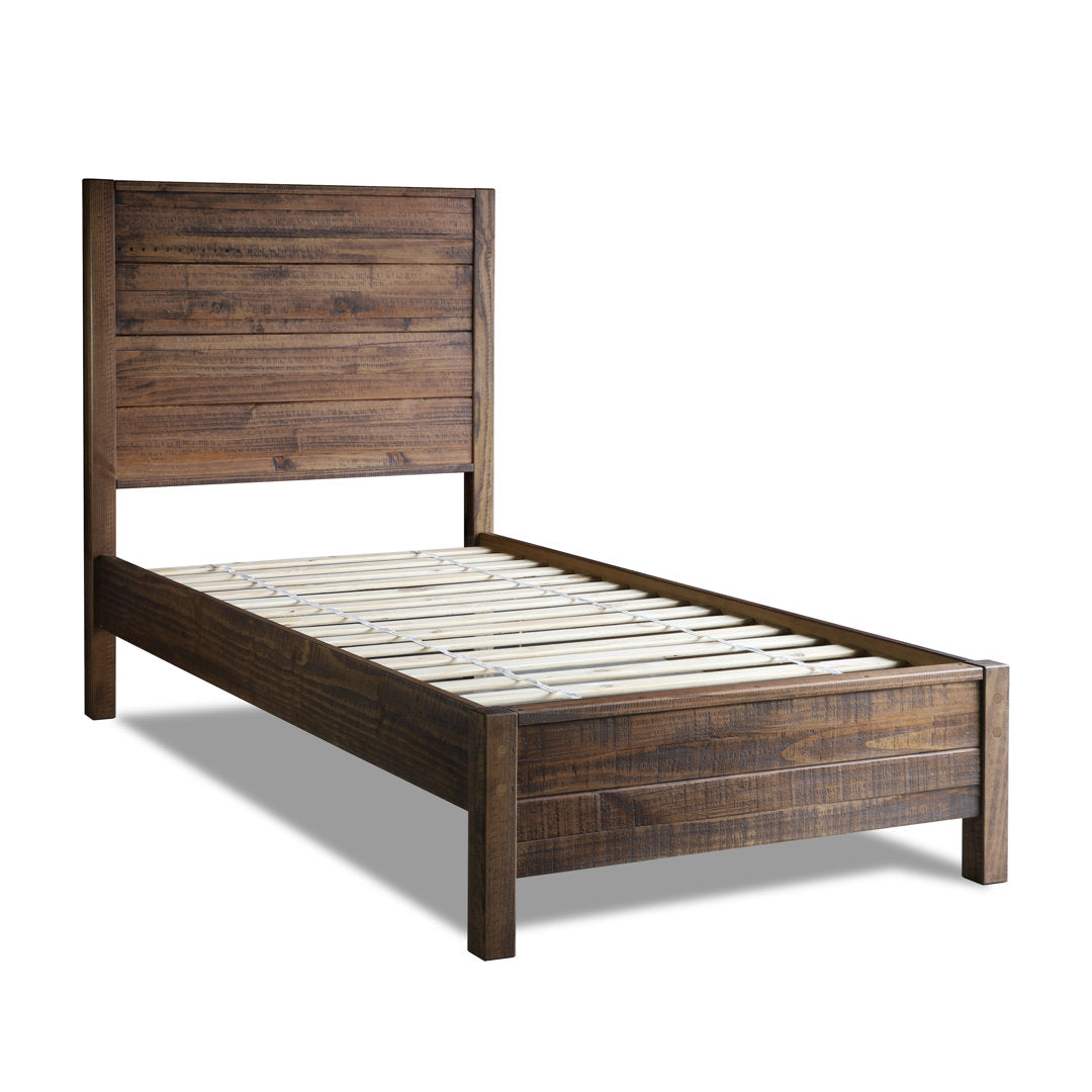 Montauk Solid Wood Bed Grain Wood Furniture Color: Rustic Walnut Size: Twin