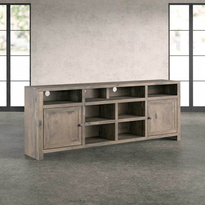 Columbia 84" No Assembly Required Barnwood Finish TV Stand, For TVs Up To 95" Greyleigh™