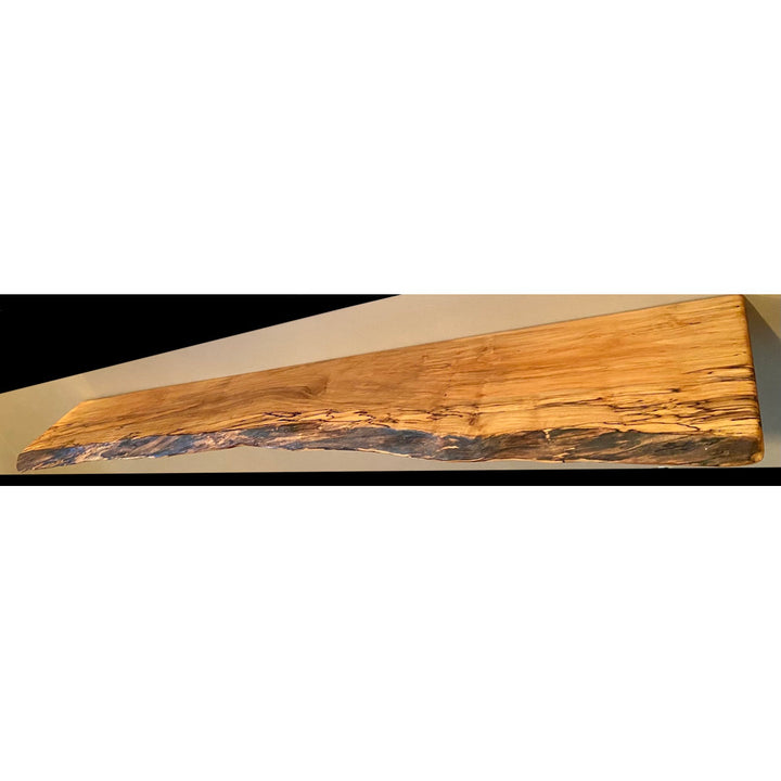 Maple Solid Wood Floating Shelf with Live Edge Steel Oak Size: 2" H x 24" W x 12" D