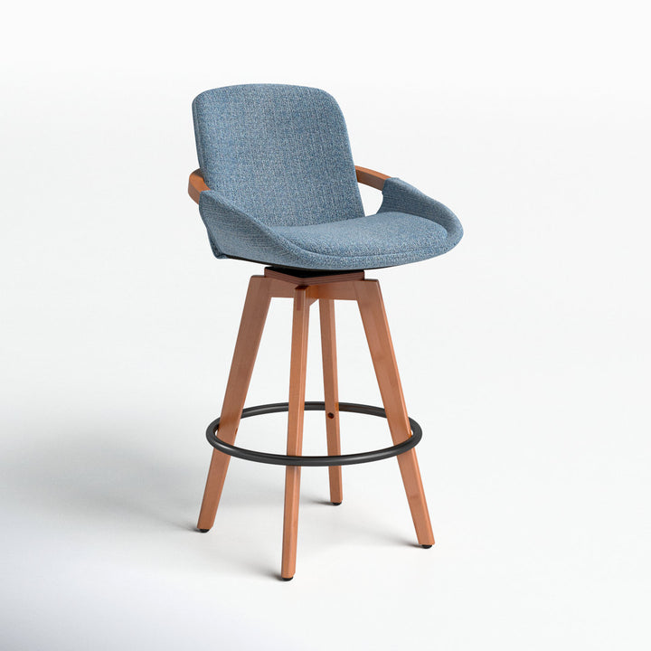 Whitacre Swivel Stool Wade Logan® Upholstery: Blue Noise Tweed, Seat Height: Counter Stool (26" Seat Height)