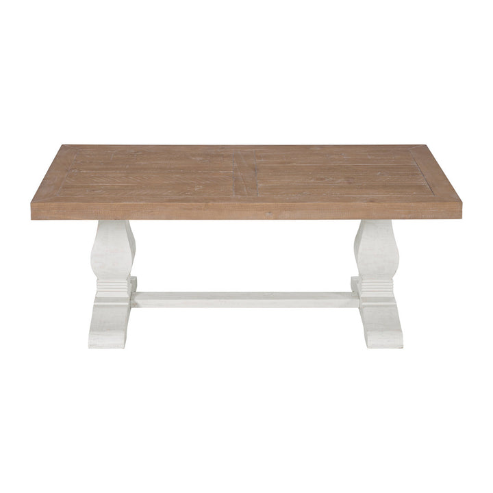 Sarcoline Solid Wood Pedestal Coffee Table The Twillery Co.® Table Top Color/Table Base Color: Driftwood/White