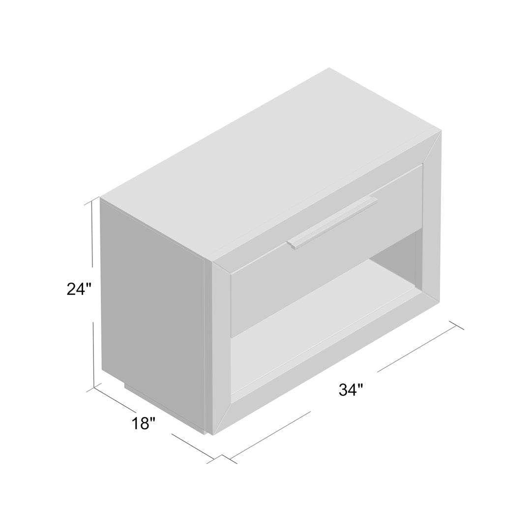 Aria 1 - Drawer Nightstand in Light Gray Joss & Main