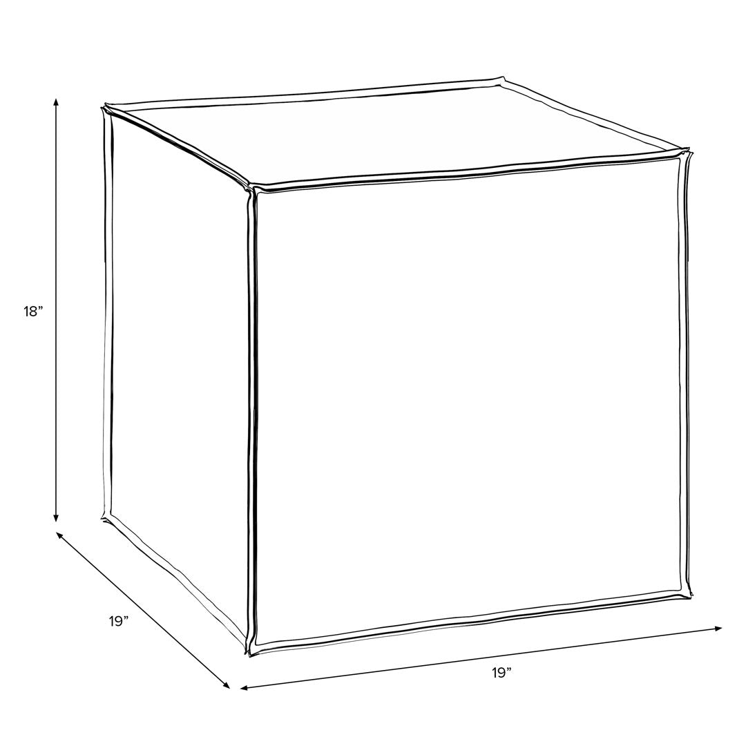 Beyla 19" Wide Square Geometric Cube Ottoman Birch Lane™