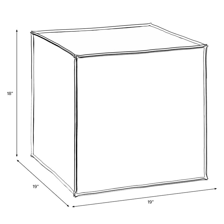 Beyla 19" Wide Square Geometric Cube Ottoman Birch Lane™