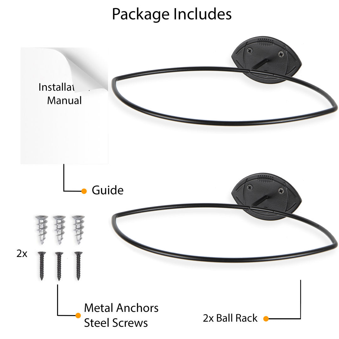 Ixelles Football Wall Mounted Sports Rack (Set of 2) Rebrilliant