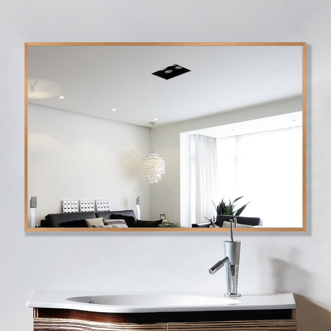 Beunca Metal Framed Bathroom Vanity Mirror Winston Porter Size: 36" x 24" Finish: Gold