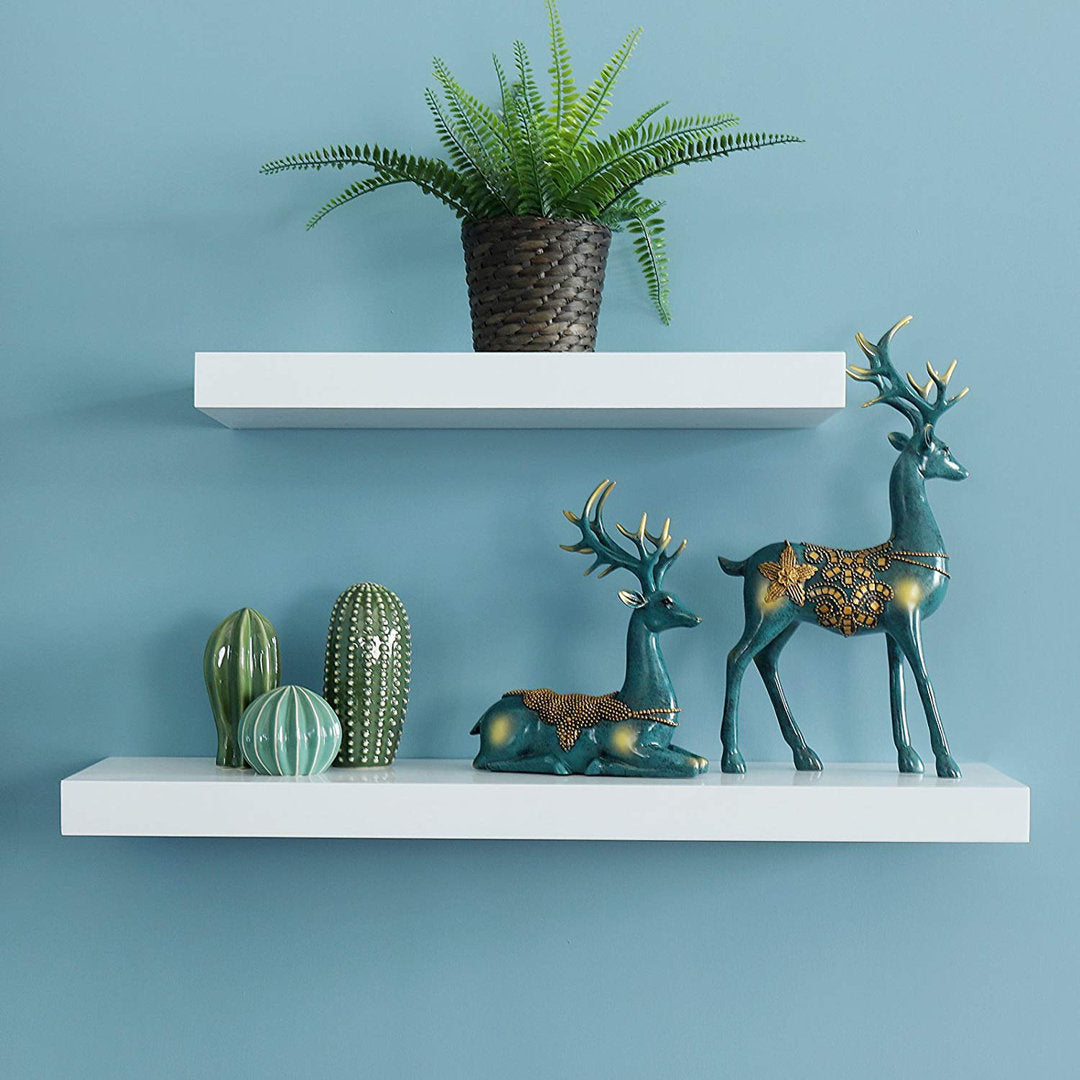 Himmelmann Floating Shelf Ebern Designs Size: 2" H x 59.5" W x 9.25" D Finish: White
