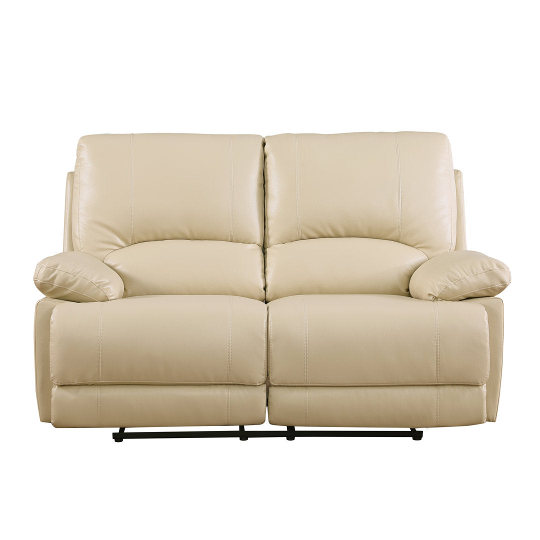 Trower 65" Faux Leather Pillow Top Arm Reclining Loveseat Red Barrel Studio® Upholstery: Beige
