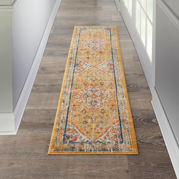 Baylee Oriental Yellow/Ivory Area Rug Kelly Clarkson Home Rug Size: Runner 2'2" x 7'6"