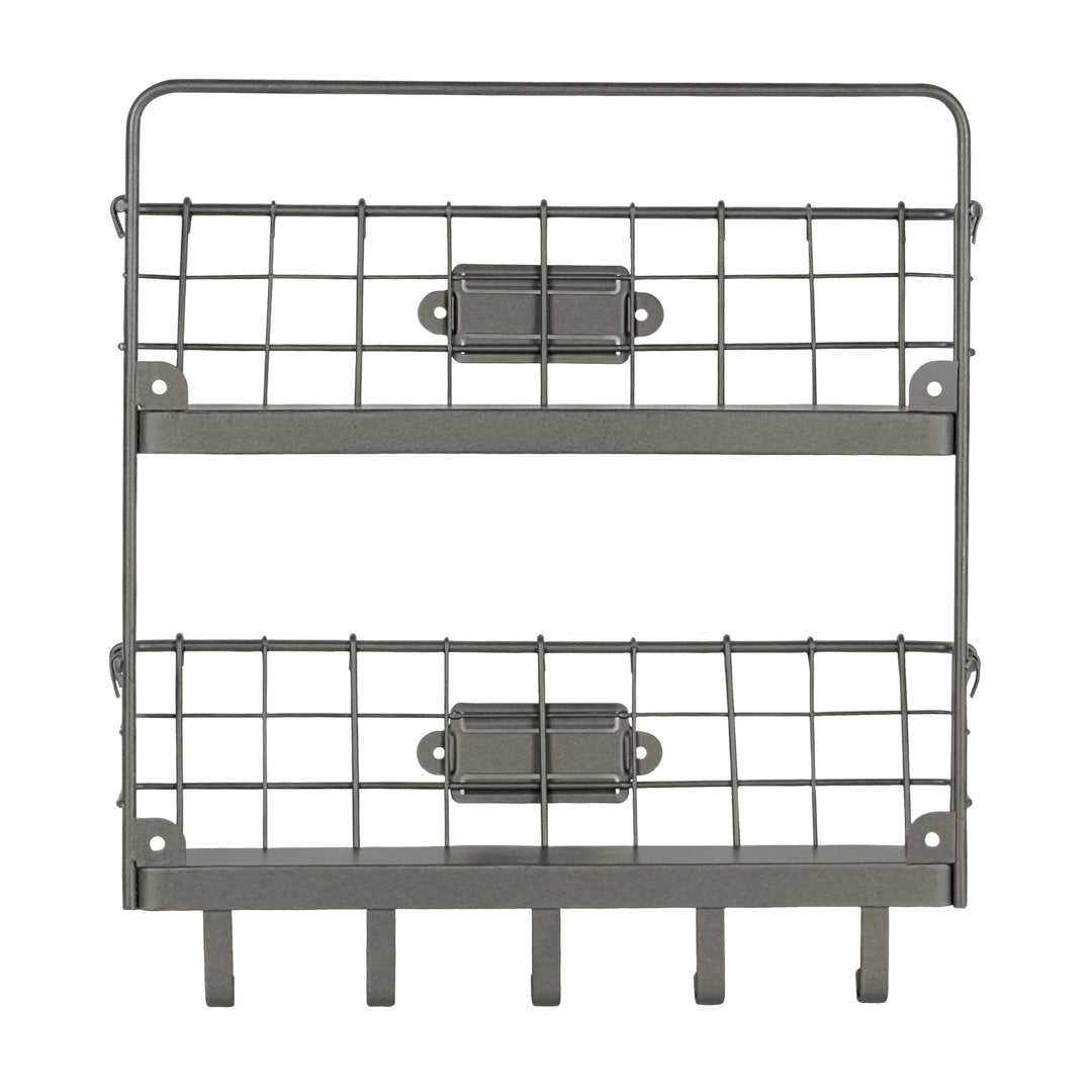 Dickinson 2-Tier Letter Holder Organizer with Wall Baskets Williston Forge Finish: Gray