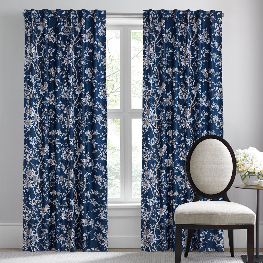Anzavia Luxury 100% Cotton Floral Blackout Curtain Panels (Set of 2) Sweety Pie Inc Size per Panel: 52" W x 96" L