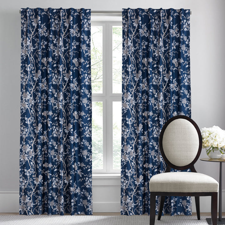 Anzavia Luxury 100% Cotton Floral Blackout Curtain Panels (Set of 2) Sweety Pie Inc Size per Panel: 52" W x 96" L