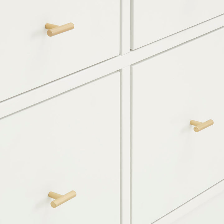Kowalsky 8 Drawer 57.99" W Double Dresser Three Posts™ Color: Bleached White