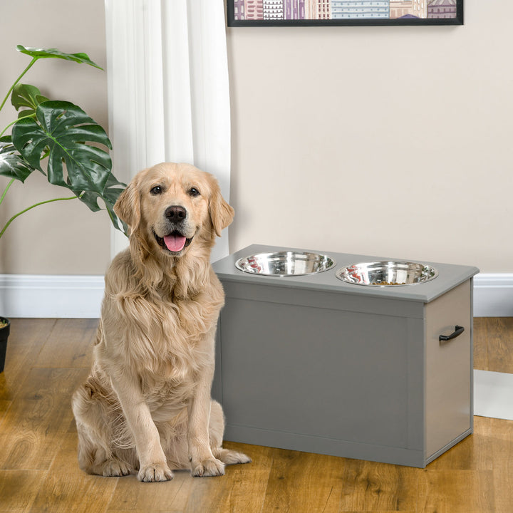 Large Elevated Feeder Pawhut Color: Gray/Silver